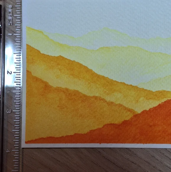 "Golden Range" Hand-painted watercolor painting - Picture 8 of 8